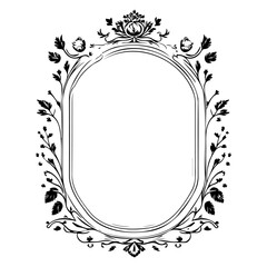 wedding frame ornament vintage illustration sketch hand draw black