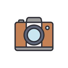 Camera colored icons, minimalist vector illustration ,simple transparent graphic element .Isolated on white background