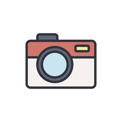 Camera colored icons, minimalist vector illustration ,simple transparent graphic element .Isolated on white background