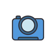 Camera colored icons, minimalist vector illustration ,simple transparent graphic element .Isolated on white background