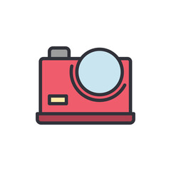 Camera colored icons, minimalist vector illustration ,simple transparent graphic element .Isolated on white background