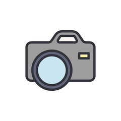Camera colored icons, minimalist vector illustration ,simple transparent graphic element .Isolated on white background