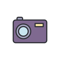 Camera colored icons, minimalist vector illustration ,simple transparent graphic element .Isolated on white background