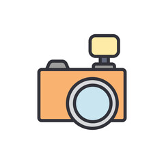Camera colored icons, minimalist vector illustration ,simple transparent graphic element .Isolated on white background
