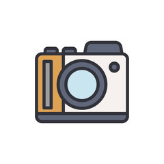 Camera colored icons, minimalist vector illustration ,simple transparent graphic element .Isolated on white background