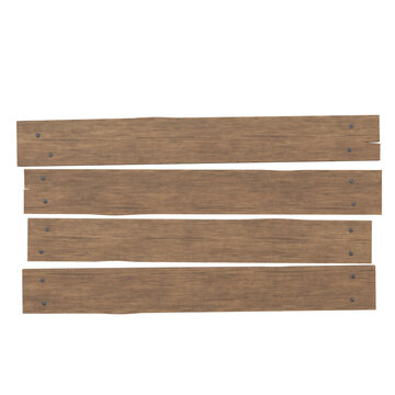 Wooden Boards, 3d illustration isolated on white background