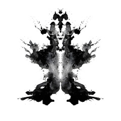 Photo Rorschach inkblot test isolated on white --v 7.0