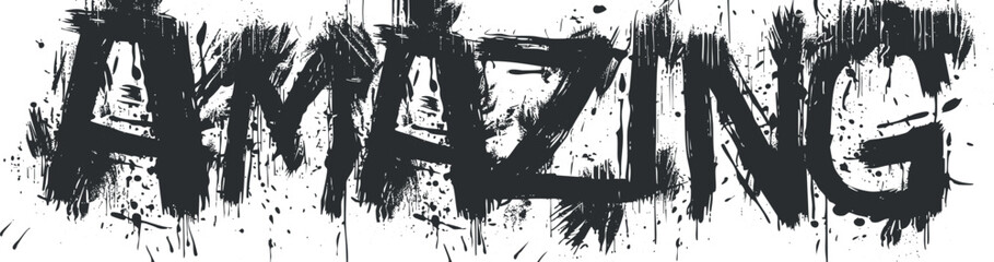 Stylized bold text reading Amazing in a creative and artistic splash design.