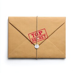 Sealed envelope marked secret isolated on white background