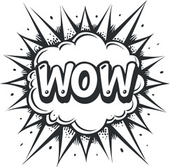 A bold comic-style illustration featuring the word WOW in a dynamic speech bubble.