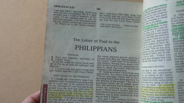 The book of Philippians in the New Testament of the Holy Bible.
