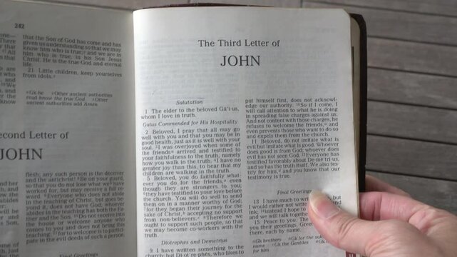 The book of 3 John in the New Testament of the Holy Bible.