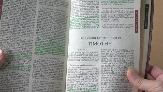 The book of 2 Timothy in the New Testament of the Holy Bible.
