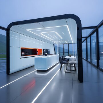 futuristic smart home sleek lines design