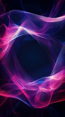 Obraz premium Abstract Pink and Blue Wave Distortions Digital Art Cyberpunk Style