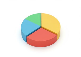 Obraz premium Colorful pie chart on a plain isolated on white background
