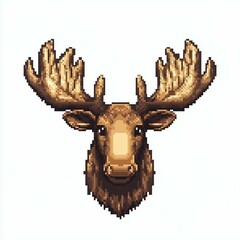 Moose Face Pixel Art
