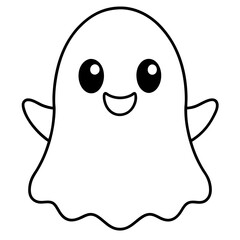 kawaii ghost cartoon vector art   illustration