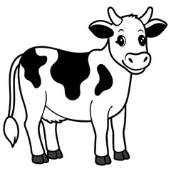 Beautiful  cow vector  art  illustration