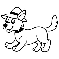 cute dog with hat vector art