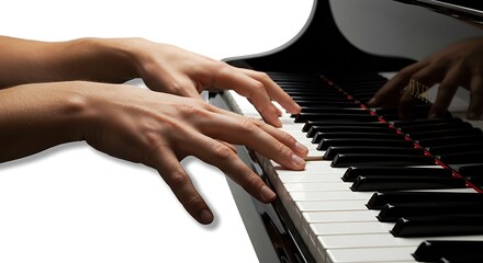Fototapeta premium hands of the musician playing the piano