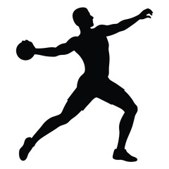 Dodgeball player silhouette vector isolated on white background