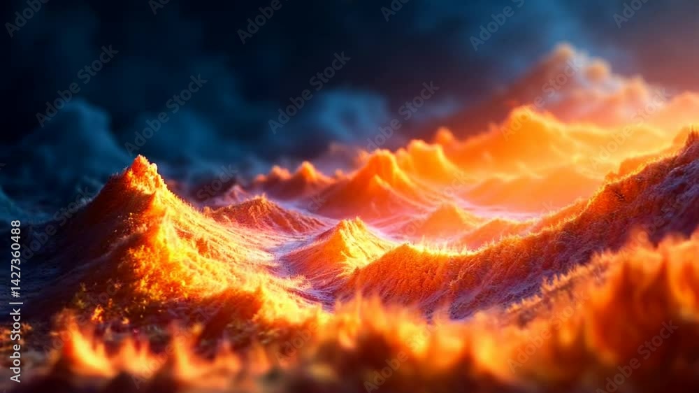 Poster abstract glow forming ridge with light bokeh effect