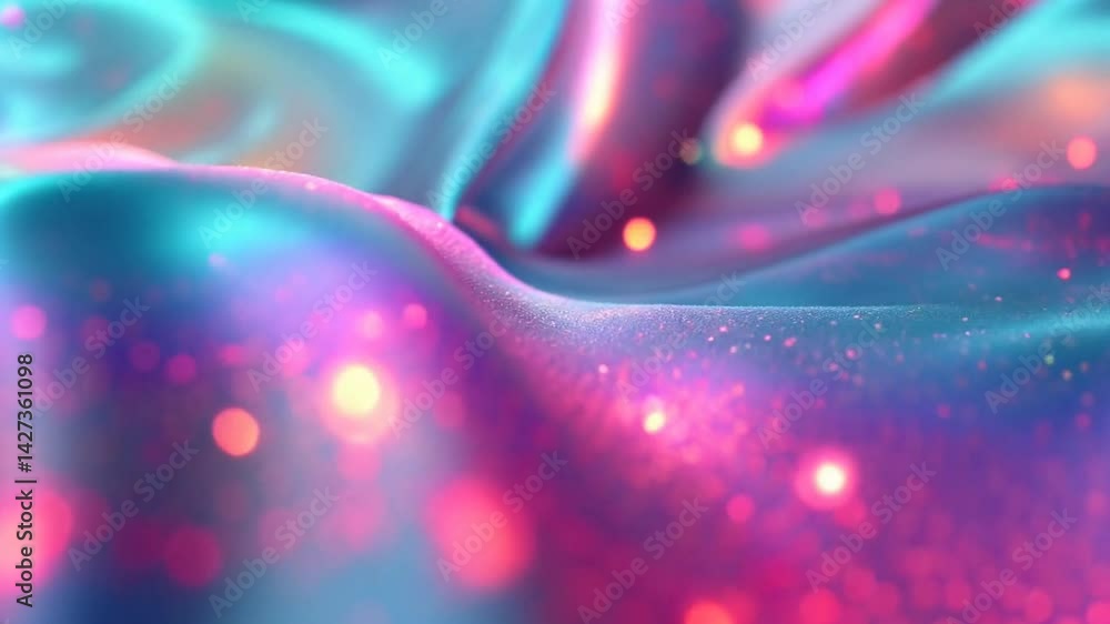 Poster abstract surface flowing with shimmering light slow motion