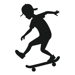 Skateboarding silhouette vector isolated on white background
