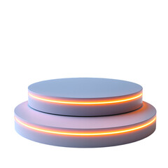Illuminated Two Tiered Round Pedestal Display Stand