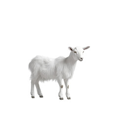 Obraz premium A cute white goat standing in a natural setting.