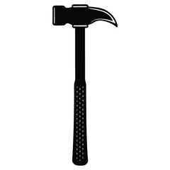 isolated Black vector hammer With White Background