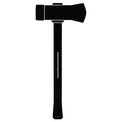 isolated Black vector hammer With White Background