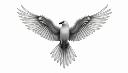 Obraz premium Soaring Hawk: A majestic hawk with its wings spread wide, showcasing its powerful and graceful flight. This intricate image depicts the beauty and freedom of nature's most fascinating birds.