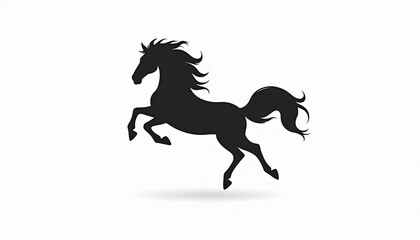Silhouette of a Prancing Horse: A stunning silhouette of a majestic horse, captured mid-leap, exudes power and grace, symbolizing freedom and strength against a subtle background.