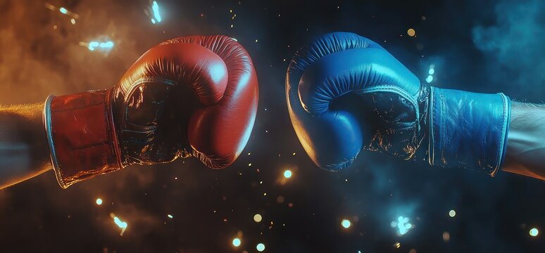 Boxing Gloves Clash.
