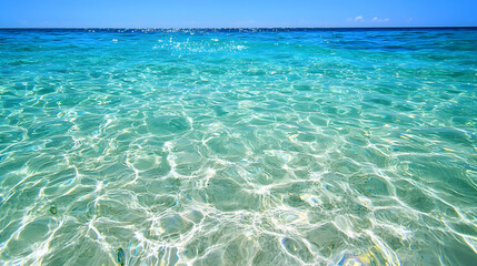 Crystal Clear Turquoise Ocean Water Surface