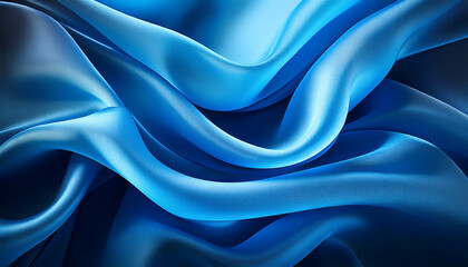 Obraz premium blue satin fabric' a photorealistic digital wallpaper showcasing luxurious silk elegance 