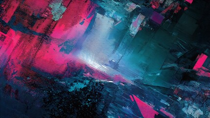 Dark cyberpunk inspired abstract design glitch textures and high saturation hues ideal for gaming ads digital products and e sports visuals