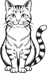 Adorable cat hand drawn illustration