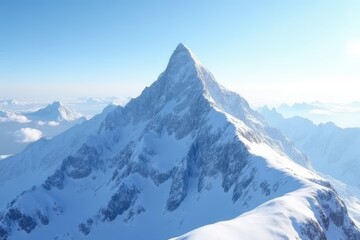 Fototapeta premium Mountain Top Snowy Serenity