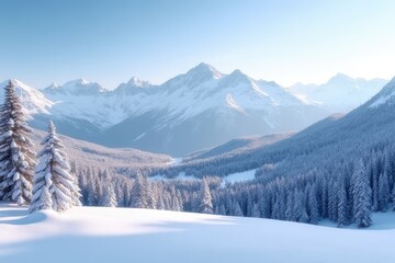 Mountainous Winter Scenery