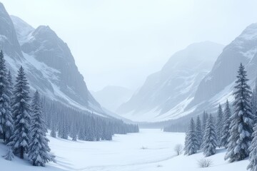 Snowy Mountain Scenery