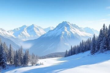Obraz premium Snowy Mountain Views