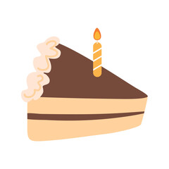 cake with candle bitrhday party illustration