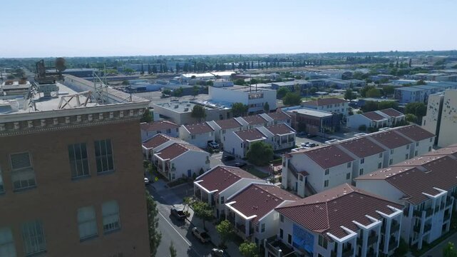 Aerial view of downtown Fresno, California, capturing the city street grid and buildings