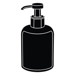 isolated Black vector Plamber Element soap dispenser WIith White Background