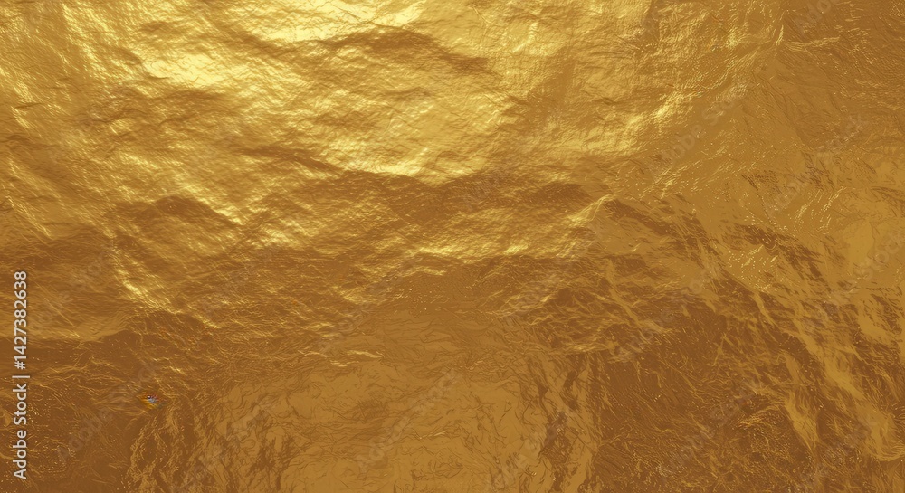 Poster Golden Texture Showing Abstract Surface with Reflective Light Pattern