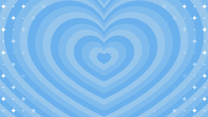 同心状のハートとキラキラのパターン背景、ポップなデザイン、装飾的な放射型図形