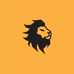 Simple lion head logo vector design illustration